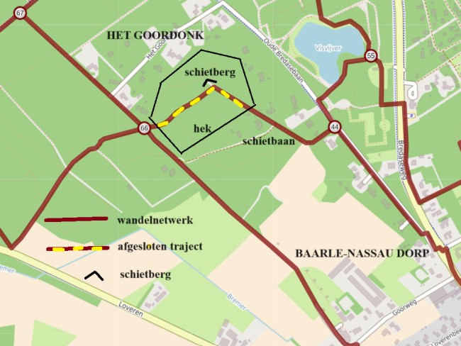 Wandelnetwerk in het goordonk met afgesloten traject (2)