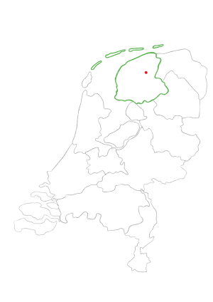 Kaart onverhard Friesland