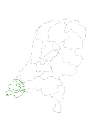 Kaart onverhard Zeeland