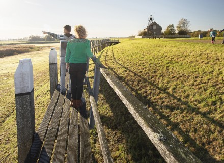 Gezin op de noordpunt bij Schokland