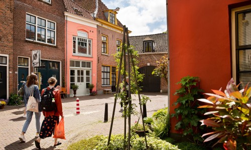 Wandelaars in de stad