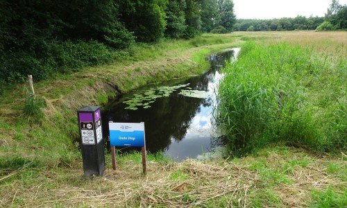 Hoogeveen paal Oude Diep.JPG