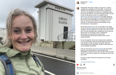 Lisa van Ginneken Instagram over de weekendopenstelling Afsluitdijk