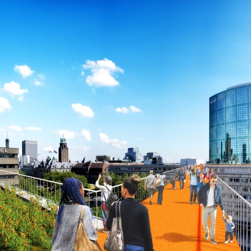 Rotterdam Rooftop Walk artist impression bridge vierkant