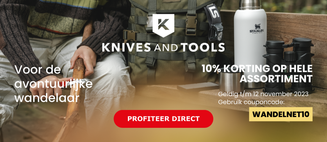 10% korting op hele assortiment 'Knives and tools'