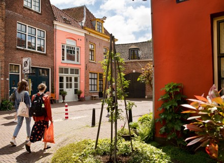 Wandelaars in een stad - Iris van den Broek