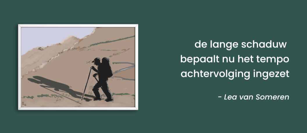Banner haiku door Lea van Someren.