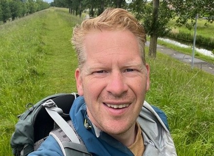 Selfie Peter Kuipers Munneke op het Waterliniepad